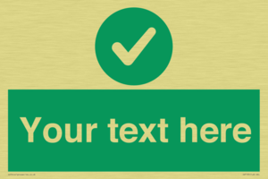 Custom green background, green circle with tick